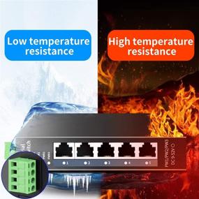 img 4 attached to 🔒 Reliable 5-Port Hardened Industrial DIN-Rail Switch Network Switch: With -40 to 70 ºC Temperature Range, 5 x 100Mbps Ports, 1Gbps Switching Capacity, DIN-Rail Included and Lifetime Protection