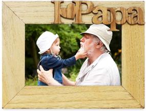 img 3 attached to 🖼️ Isaac Jacobs Natural Wood Sentiments - I Love Papa / I Heart Papa Picture Frame, 4x6 inch, Photo Gift for Papa, Grandpa, Family - Tabletop/Desk Display (Natural Wood, 4x6)