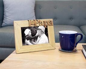 img 2 attached to 🖼️ Isaac Jacobs Natural Wood Sentiments - I Love Papa / I Heart Papa Picture Frame, 4x6 inch, Photo Gift for Papa, Grandpa, Family - Tabletop/Desk Display (Natural Wood, 4x6)