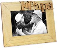 🖼️ isaac jacobs natural wood sentiments - i love papa / i heart papa picture frame, 4x6 inch, photo gift for papa, grandpa, family - tabletop/desk display (natural wood, 4x6) логотип