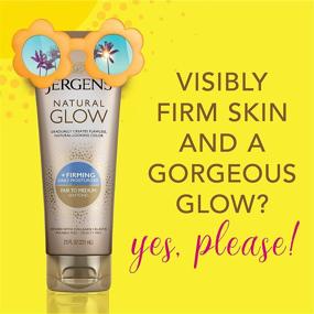 img 1 attached to 🌞 Jergens Natural Glow +FIRMING средство для загара без солнца для светлого и среднего типа кожи, укрепляющее средство против целлюлита, лосьон для тела с объемом 7,5 унций.