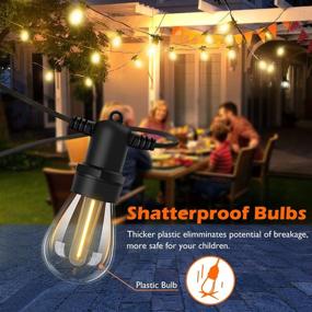 img 1 attached to Enhance Your Outdoor Space with 48FT Dimmable LED String Lights 🏞️ – Waterproof Commercial Grade Patio Lights for Bistro Garden and Patio Décor