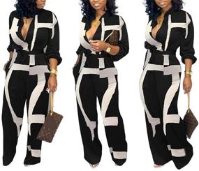 img 2 attached to Tbahhir Womens Colorblock Jumpsuit Overalls Women's Clothing