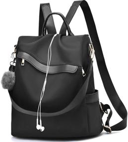 img 3 attached to 🎒 Versatile Women's Backpack Purse: Stylish, Secure & Spacious Nylon Bag for School, Travel & Everyday Use
