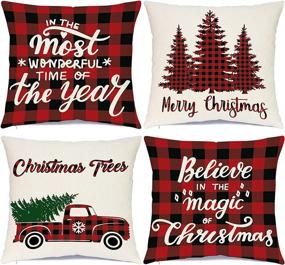 img 4 attached to Ueerdand Christmas Decorations Pillowcase Farmhouse