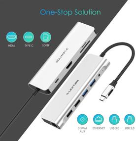 img 3 attached to Lention CB-C69 Silver: USB C Hub with 4K HDMI, SD 3.0 Card Reader, Gigabit Ethernet and More - Compatible with MacBook Pro, New Mac Air/Surface, Stable Driver Adapter