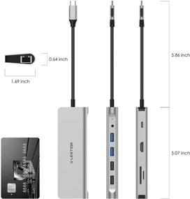 img 2 attached to Lention CB-C69 Silver: USB C Hub with 4K HDMI, SD 3.0 Card Reader, Gigabit Ethernet and More - Compatible with MacBook Pro, New Mac Air/Surface, Stable Driver Adapter