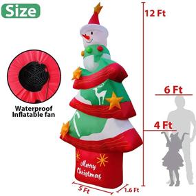 img 3 attached to 🎄 TURNMEON 12 Feet Christmas Inflatables Christmas Tree & Snowman Combo: Festive Outdoor Blow Up Decor with LED Lights for Yard, Lawn, and Garden