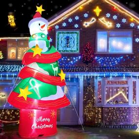 img 2 attached to 🎄 TURNMEON 12 Feet Christmas Inflatables Christmas Tree & Snowman Combo: Festive Outdoor Blow Up Decor with LED Lights for Yard, Lawn, and Garden