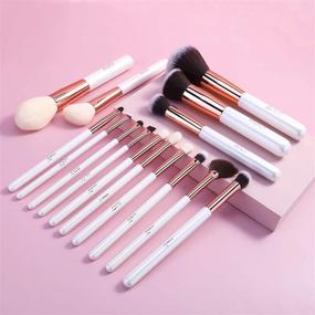 img 3 attached to MSQ Makeup Brushes Premium Synthetic 15 Pcs Professional Brush Set for Foundation, Powder, Eye Shadows, and Concealers - Blending Brushes Included