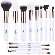 msq makeup brushes premium synthetic 15 pcs professional brush set for foundation, powder, eye shadows, and concealers - blending brushes included logo