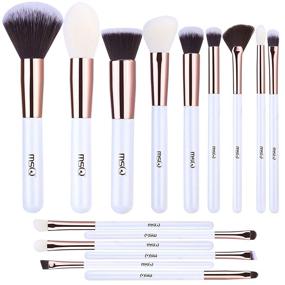 img 4 attached to MSQ Makeup Brushes Premium Synthetic 15 Pcs Professional Brush Set for Foundation, Powder, Eye Shadows, and Concealers - Blending Brushes Included