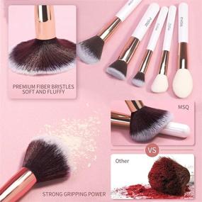 img 1 attached to MSQ Makeup Brushes Premium Synthetic 15 Pcs Professional Brush Set for Foundation, Powder, Eye Shadows, and Concealers - Blending Brushes Included