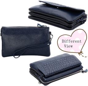 img 2 attached to Stylish Women's Leather Wristlet Crossbody: Smartphone Wallet Handbags & Clutches