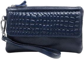 img 4 attached to Stylish Women's Leather Wristlet Crossbody: Smartphone Wallet Handbags & Clutches