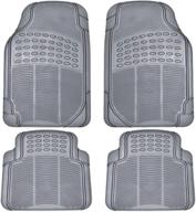 🚗 bdk all weather rubber floor mats: 4-piece set for car suv & truck - front & rear, trimmable, heavy duty protection (grey) logo