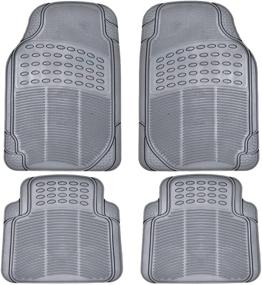 img 4 attached to 🚗 BDK All Weather Rubber Floor Mats: 4-Piece Set for Car SUV & Truck - Front & Rear, Trimmable, Heavy Duty Protection (Grey)