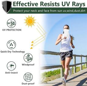 img 3 attached to 🌞 Ultimate UV Protection Face Cover Mask: Cooling Touch Neck Gaiter, Windproof Scarf & Cool Bandana! Breathe Easy with Breathable Headwear & Headband!