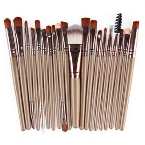 img 1 attached to Professional 20-Piece Makeup Brush Set for Face, Eyes, and Lips - Perfect for Foundation, Concealer, Blush & Eyeshadow