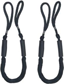 img 4 attached to 💎 Bling Bling Bungee Dock Line Mooring Rope 3.5 ft Black 2 Pack - Secure Your Boat with Style!