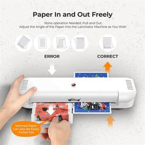 img 2 attached to 🖨️ Professional Thermal Laminator: Quick Warm-Up, 9-inch Max Width, Overheating Protection. Great for Home, Office, and School - Ideal for Photos!