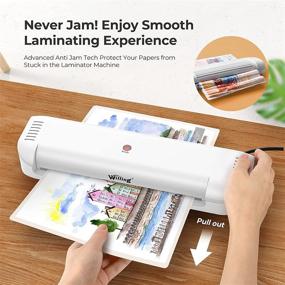 img 3 attached to 🖨️ Professional Thermal Laminator: Quick Warm-Up, 9-inch Max Width, Overheating Protection. Great for Home, Office, and School - Ideal for Photos!
