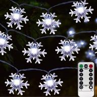 🏡 homeleo 50 led cold white snowflake fairy lights - battery powered led string lights with remote control for christmas outdoor, party, wedding, new year garden décor логотип