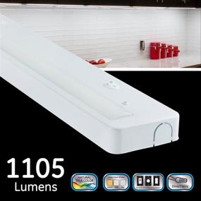 img 2 attached to 💡 GE 34289 LED Under Cabinet Fixture: High Lumens, Versatile Light Color Selection, Dimmer Compatible, Steel Housing – 24 Inch, White