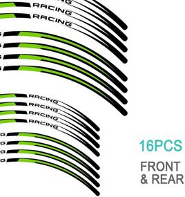 img 2 attached to KETABAO MX Bike Rim Tape R02 Decals Stickers Protector 21 18 Inch Compatible With CRF250 F L CRF250RX CRF250X (Green)