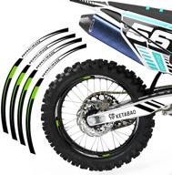 ketabao mx bike rim tape r02 decals stickers protector 21 18 inch compatible with crf250 f l crf250rx crf250x (green) logo