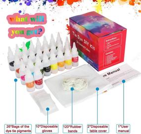 img 3 attached to 🎨 Tie Dye Kit - Creative Fabric Dye Set for Kids, Adults and Groups - 26 Vibrant Colors - DIY Arts Crafts Handmade Projects with Rubber Bands, Gloves, Table Cover - Ideal for Party, Gathering, Festival