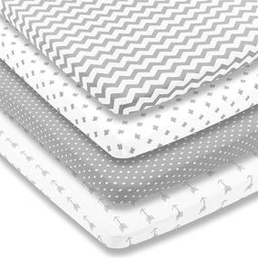 img 2 attached to 🛏️ Premium Pack n Play Sheets – Set of 4 – 100% Super Soft Jersey Knit Cotton – Playard Mattress Sheets – Fitted Playpen Play Yard Mini Crib Sheet – Boy & Girl – Portable – 24 x 38 x 5 inches