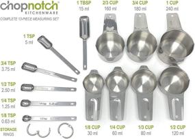 img 3 attached to 🥄 Chopnotch Premium Stainless Steel Measuring Cups and Spoons Set - Complete Set of Stainless Steel Measuring Cups and Spoons