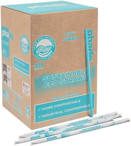 img 4 attached to 🥤 Phade Jumbo Straws - Eco-Friendly, Sustainable, Marine Biodegradable, Compostable, Individually Wrapped - 375 Count (1 Pack)