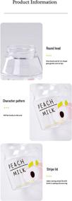 img 1 attached to 🍑 Yakult Shape Milk Carton Shaker Bottle for Kids/Girls - Cute Kawaii Design, Includes Matching Straps - 480ml Capacity - Peach (Clear)