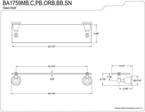 img 1 attached to 🛁 Enhance Your Bathroom Décor with the Kingston Brass BA1759SN Heritage Glass Shelf, 18-inch, Satin Nickel