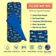 wildkin plush nap mat for toddlers, 57.5 x 20 x 🛌 1.5 inches, perfect for daycare & preschool, includes attached blanket, bpa-free, transportation theme logo