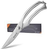 🔪 premium stainless steel kitchen shears: heavy duty dishwasher safe scissors for seafood, chicken, herbs & fish logo