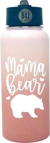 img 4 attached to 🐻 Mama Bear Rose Gold Tumbler with Straw - Perfect New Mom Gift, Stainless Steel 32 oz Water Bottle