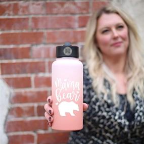 img 3 attached to 🐻 Mama Bear Rose Gold Tumbler with Straw - Perfect New Mom Gift, Stainless Steel 32 oz Water Bottle