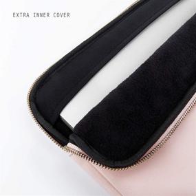 img 2 attached to 🧚 Waterproof Leather Cute Pink & White Laptop Sleeve for 13-13.3-Inch MacBook Air & MacBook Pro - Comfyable Computer Case