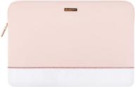 🧚 waterproof leather cute pink & white laptop sleeve for 13-13.3-inch macbook air & macbook pro - comfyable computer case logo