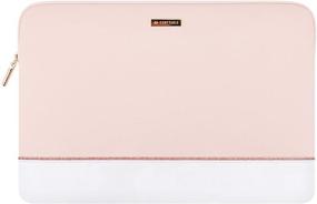 img 4 attached to 🧚 Waterproof Leather Cute Pink & White Laptop Sleeve for 13-13.3-Inch MacBook Air & MacBook Pro - Comfyable Computer Case