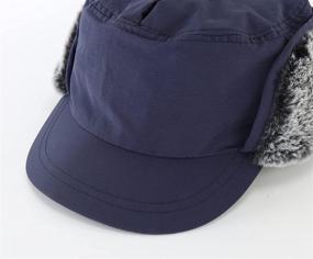 img 1 attached to 🧢 Connectyle Mens Winter Hat with Brim and Earflaps - Faux Fur Baseball Cap for Added Warmth