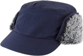 img 3 attached to 🧢 Connectyle Mens Winter Hat with Brim and Earflaps - Faux Fur Baseball Cap for Added Warmth