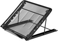 🖥️ enhanced halter mesh laptop stand: adjustable, ventilated for laptop/notebook/ipad/tablet (black) logo