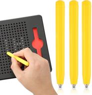 🖊️ outus 3-pack magnetic drawing pen set - replacement stylus pens for magnapad a to z and numbers 0 to 9 - yellow logo