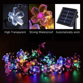 img 1 attached to 🌼 SEMILITS Outdoor Solar Flower String Lights – 23ft 50 LED Fairy Light Decorations for Christmas Tree, Garden, Patio, Fence, Yard – Spring Multicolor – Waterproof for Enhanced Durability