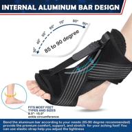 🌿 2021 upgraded adjustable plantar fasciitis night splint - effective relief for foot drop, ankle pain, heel pain, achilles tendonitis - enhanced support in black логотип