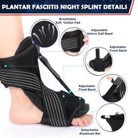 img 2 attached to 🌿 2021 Upgraded Adjustable Plantar Fasciitis Night Splint - Effective Relief for Foot Drop, Ankle Pain, Heel Pain, Achilles Tendonitis - Enhanced Support in Black